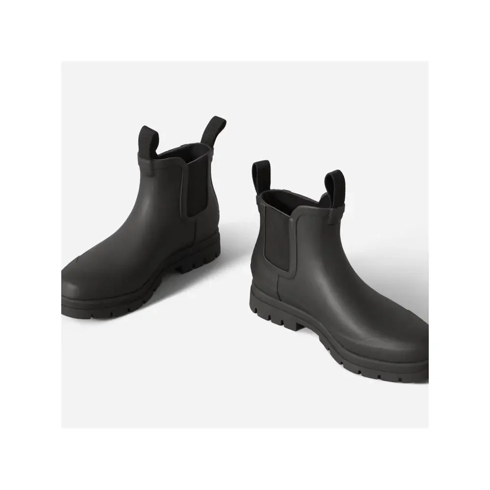Everlane Black Chelsea Rain Boots Size 10 Waterproof Lug Sole Minimalist NWOB
